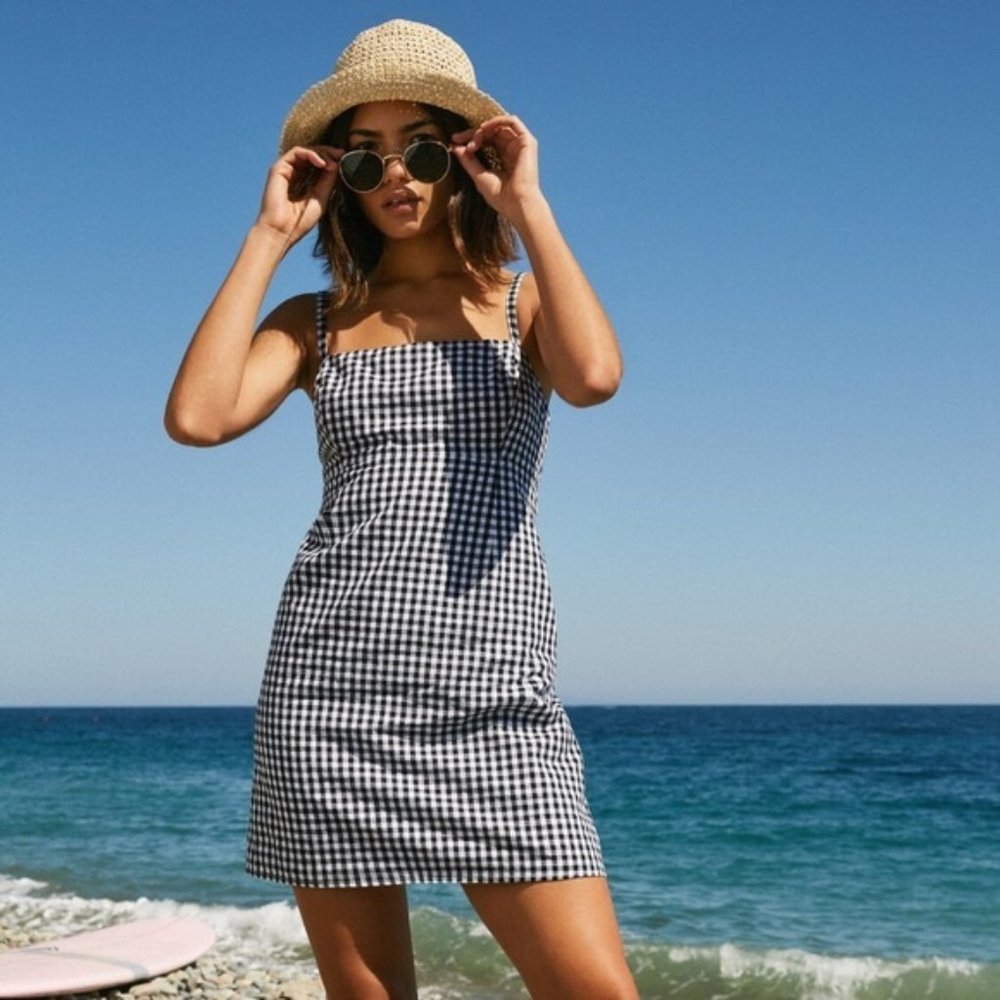 Gingham Babydoll Mini Dress